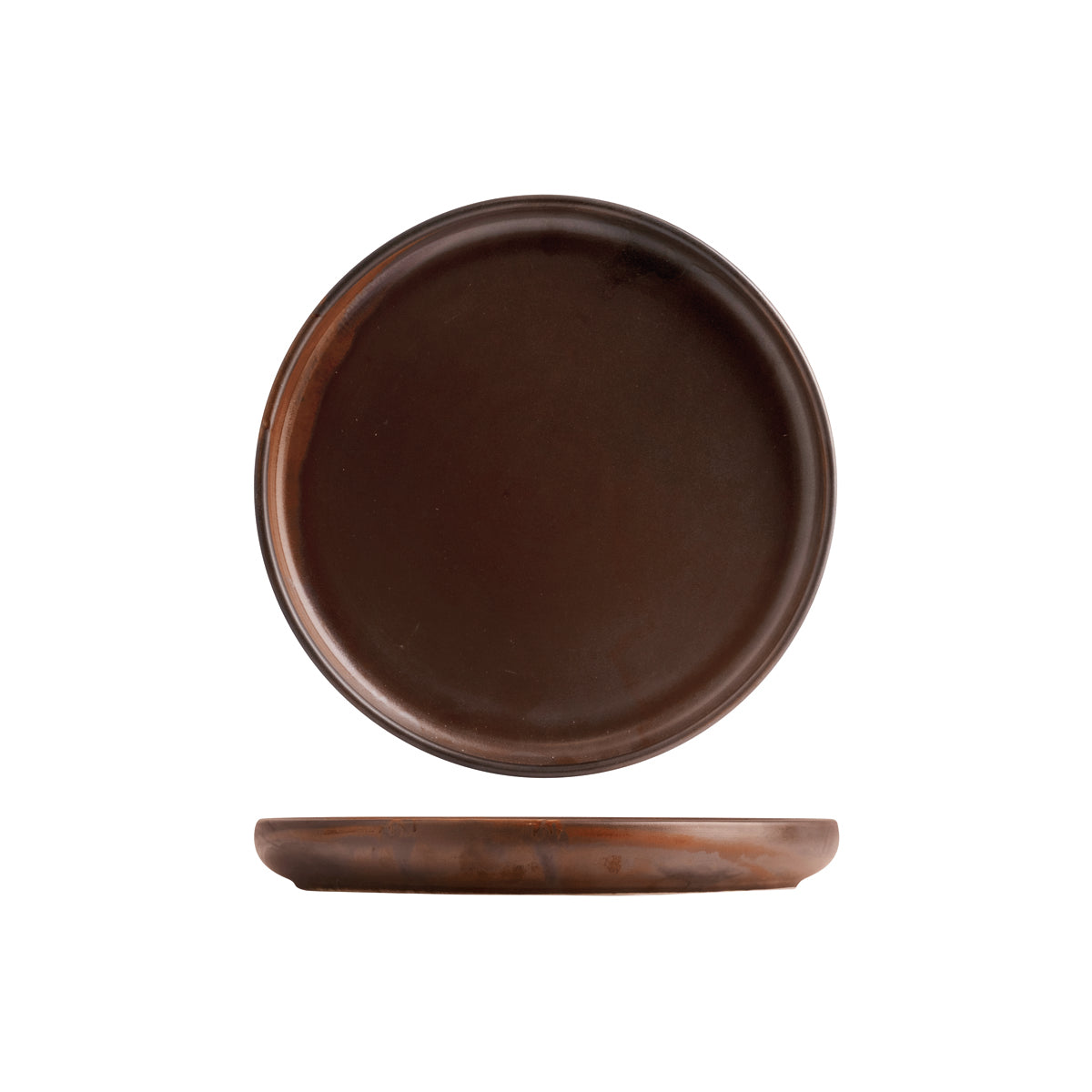 72.926626 Moda Porcelain Rust Stacka Round Plate 260x33mm Globe Importers Adelaide Hospitality Supplies