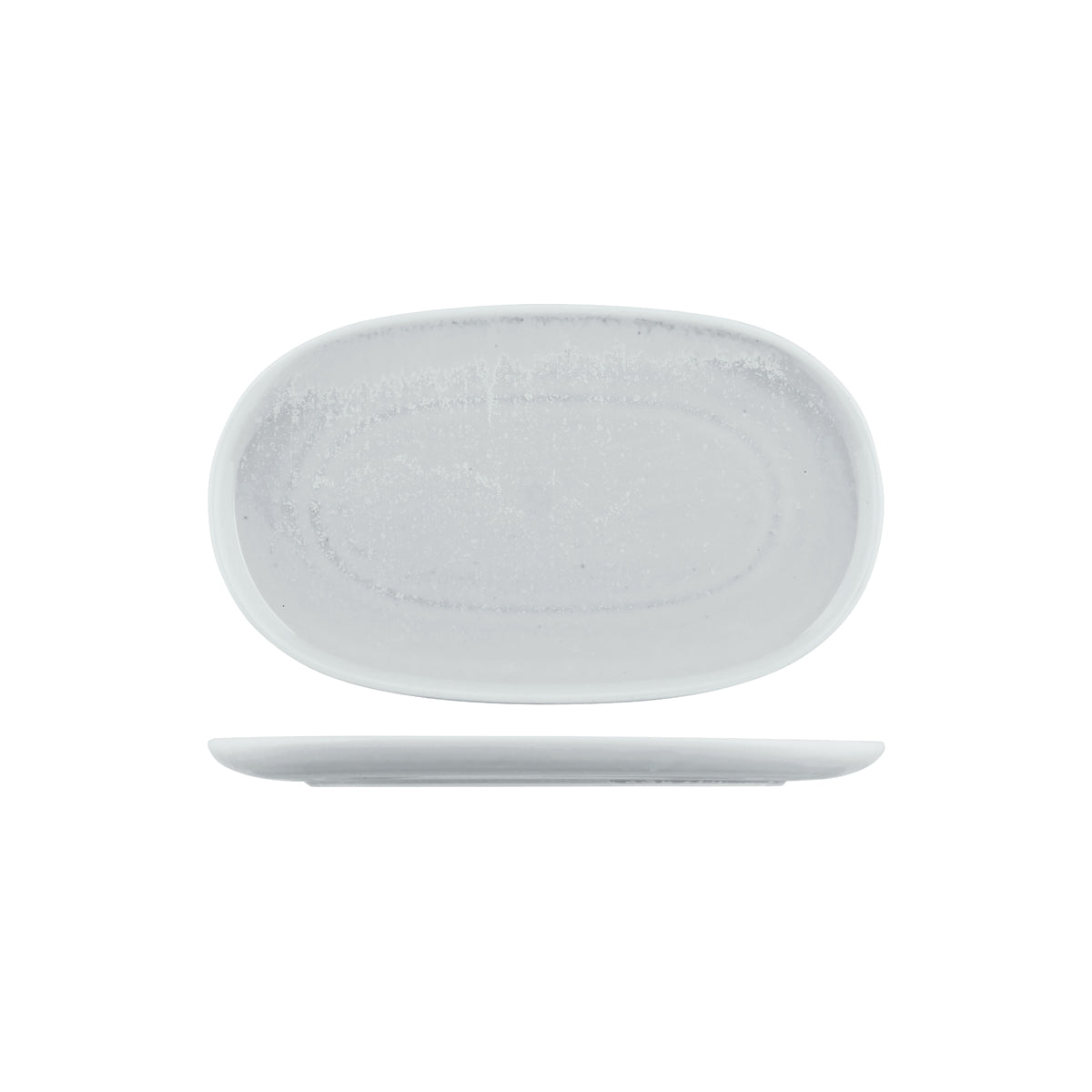 72.926742 Moda Porcelain Willow Oval Coupe Plate 305x180mm Globe Importers Adelaide Hospitality Supplies