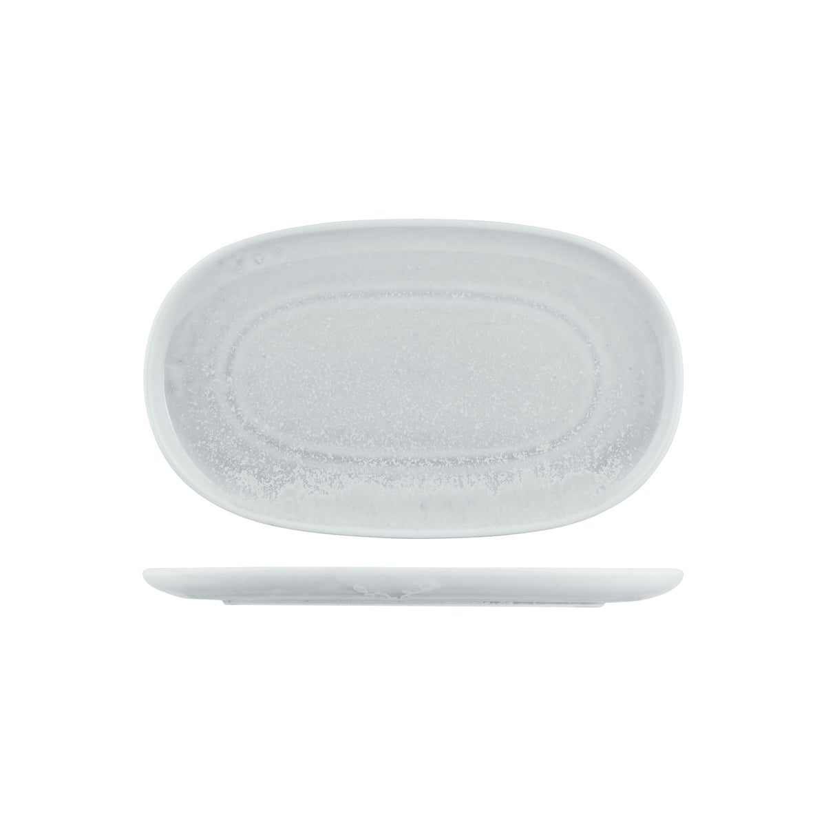 72.926744 Moda Porcelain Willow Oval Coupe Plate 355x215mm Globe Importers Adelaide Hospitality Supplies