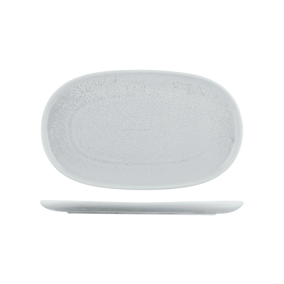 72.926746 Moda Porcelain Willow Oval Coupe Plate 405x240mm Globe Importers Adelaide Hospitality Supplies