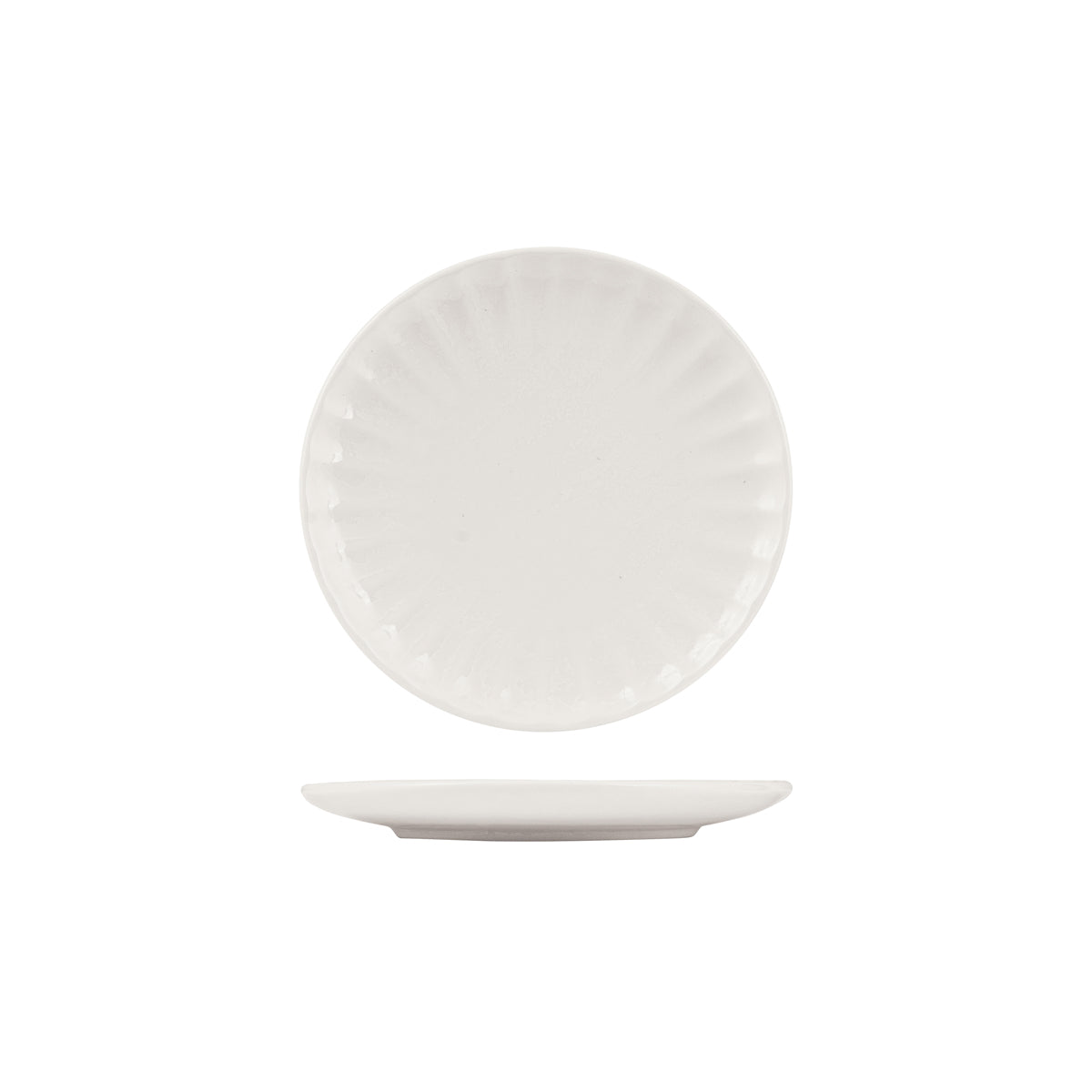 72.927261 Moda Porcelain Snow Scalloped Round Plate 205mm Globe Importers Adelaide Hospitality Supplies