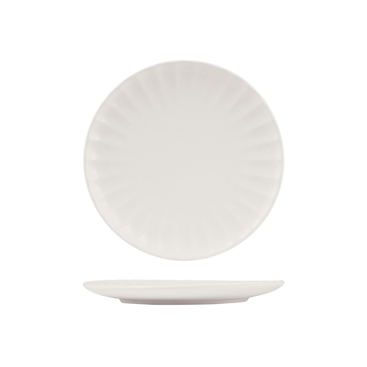 72.927262 Moda Porcelain Snow Scalloped Round Plate 260mm Globe Importers Adelaide Hospitality Supplies
