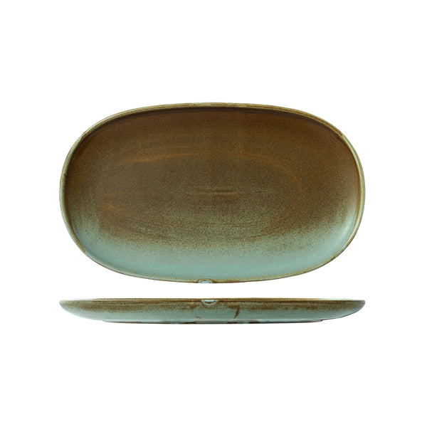 72.929346 Moda Porcelain Nourish Oval Coupe Plate 405x240mm Globe Importers Adelaide Hospitality Supplies