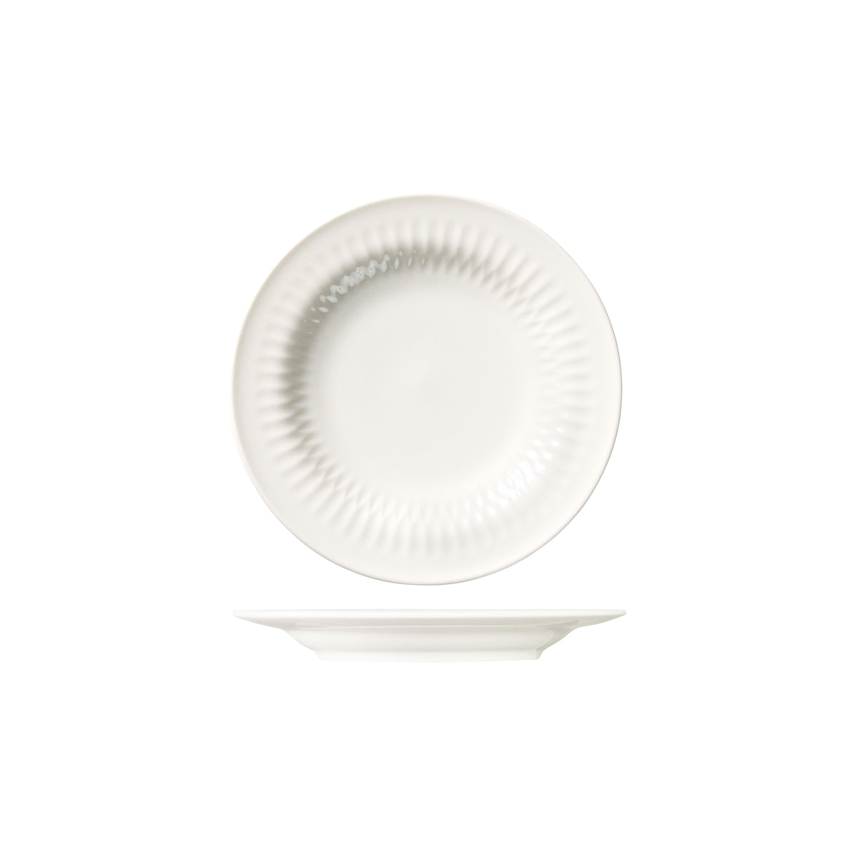 947717 Luzerne Cottage White Round Rim Plate 170mm Globe Importers Adelaide Hopsitality Supplies
