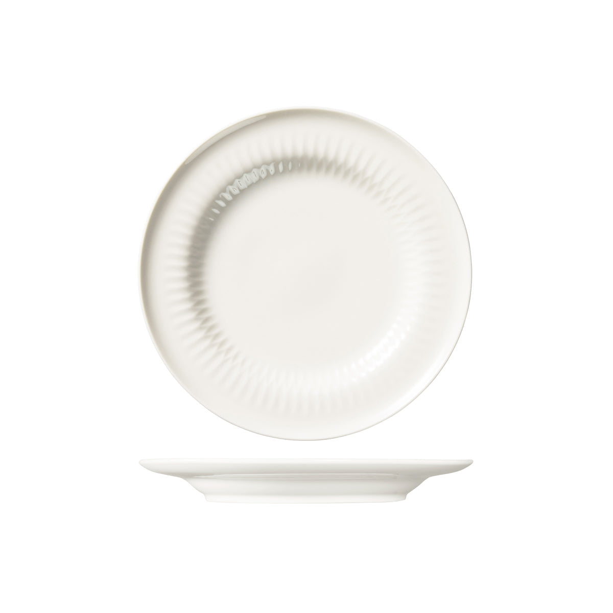 947723 Luzerne Cottage White Round Rim Plate 230mm Globe Importers Adelaide Hopsitality Supplies