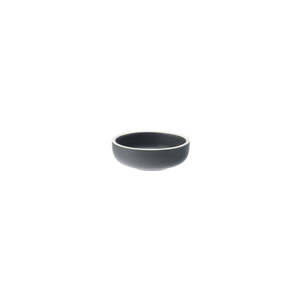 72.954001 Utopia Forma Charcoal Porcelain Sauce Dish 90mm / 110ml Globe Importers Adelaide Hospitality Supplies