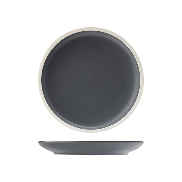 72.954008 Utopia Forma Charcoal Porcelain Round Coupe Plate 210mm Globe Importers Adelaide Hospitality Supplies