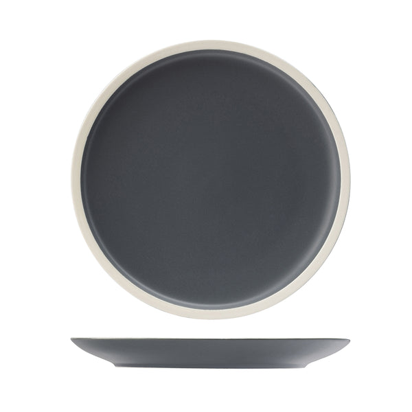 72.954009 Utopia Forma Charcoal Porcelain Round Coupe Plate 240mm Globe Importers Adelaide Hospitality Supplies