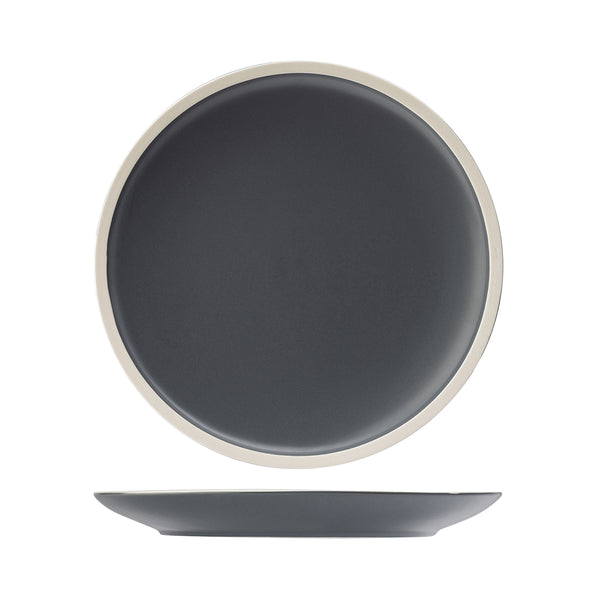 72.954010 Utopia Forma Charcoal Porcelain Round Coupe Plate 265mm Globe Importers Adelaide Hospitality Supplies