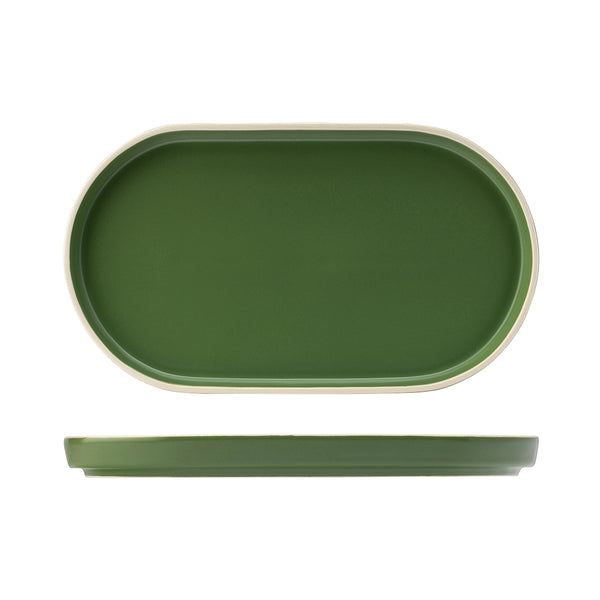 72.954131 Utopia Forma Forest Porcelain Oval Platter 310mm Globe Importers Adelaide Hospitality Supplies