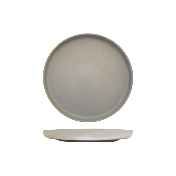 72.959008 Eclipse Uno Light Grey Round Walled Plate 220x30mm Globe Importers Adelaide Hospitality Supplies