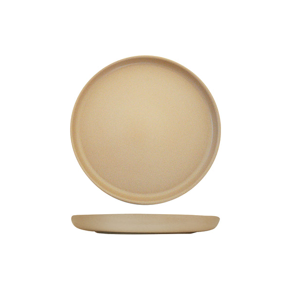 72.959108 Eclipse Uno Taupe Round Walled Plate 220x30mm Globe Importers Adelaide Hospitality Supplies