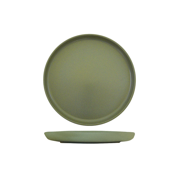 72.959208 Eclipse Uno Green Round Walled Plate 220x30mm Globe Importers Adelaide Hospitality Supplies