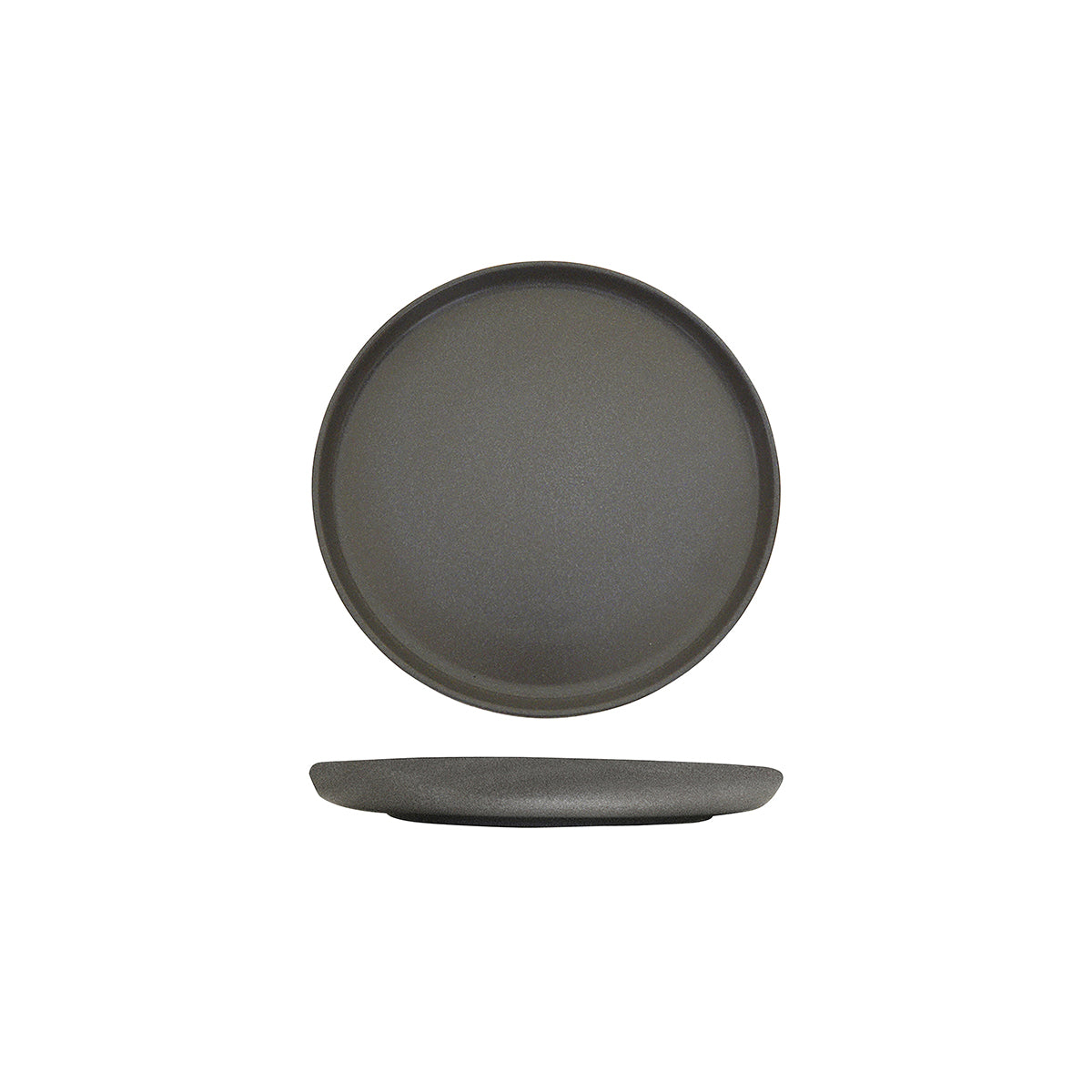 72.959306 Eclipse Uno Dark Grey Round Walled Plate 175x23mm Globe Importers Adelaide Hospitality Supplies