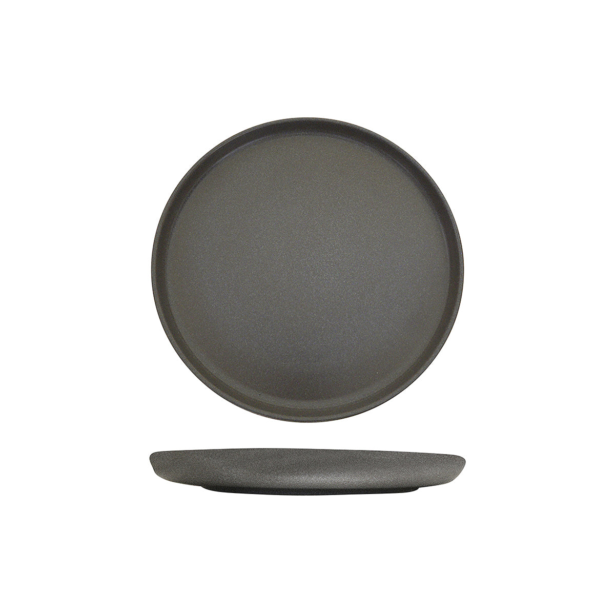 72.959308 Eclipse Uno Dark Grey Round Walled Plate 220x30mm Globe Importers Adelaide Hospitality Supplies