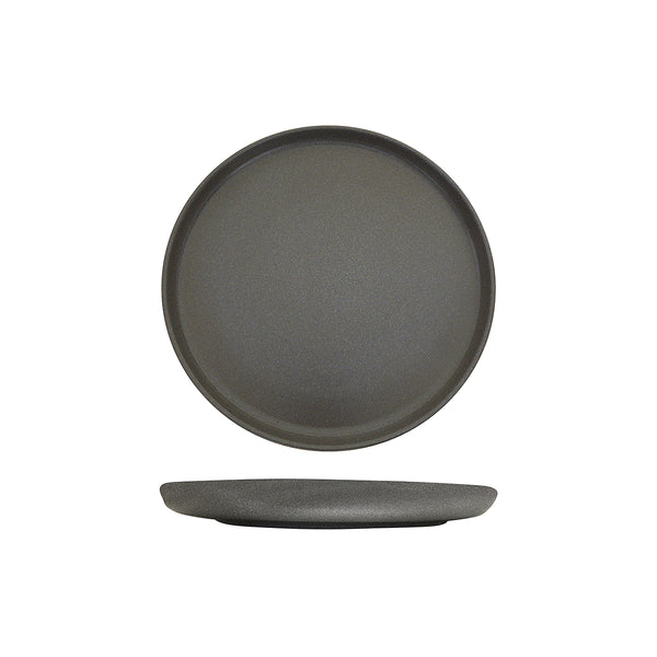 72.959308 Eclipse Uno Dark Grey Round Walled Plate 220x30mm Globe Importers Adelaide Hospitality Supplies