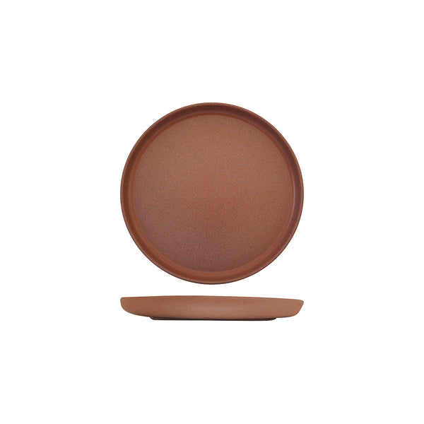 72.959506 Eclipse Uno Brown Round Walled Plate 175x23mm Globe Importers Adelaide Hospitality Supplies