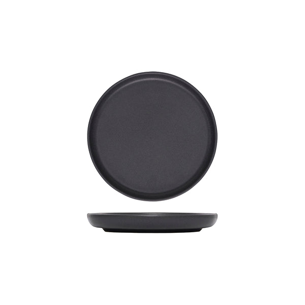 72.959806 Eclipse Uno Black Round Walled Plate 175x23mm Globe Importers Adelaide Hospitality Supplies