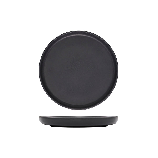 72.959808 Eclipse Uno Black Round Walled Plate 220x30mm Globe Importers Adelaide Hospitality Supplies