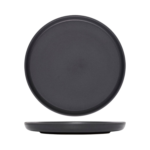 72.959811 Eclipse Uno Black Round Walled Plate 280x30mm Globe Importers Adelaide Hospitality Supplies
