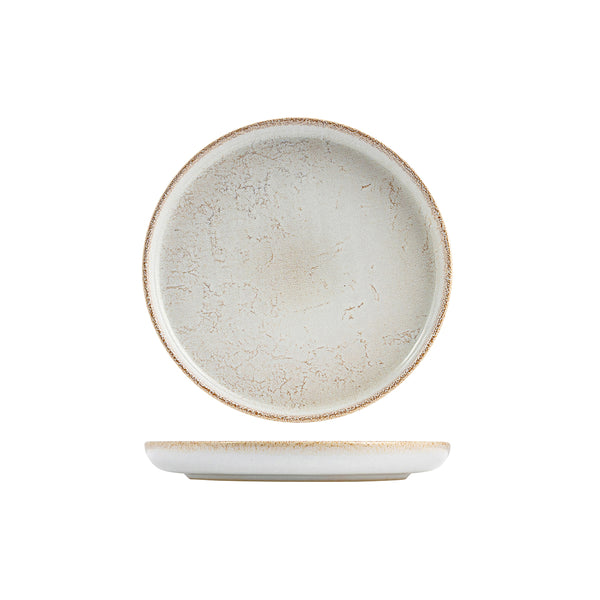 72.959972 Eclipse Duo Limestone Round Walled Plate 220x30mm Globe Importers Adelaide Hospitality Supplies