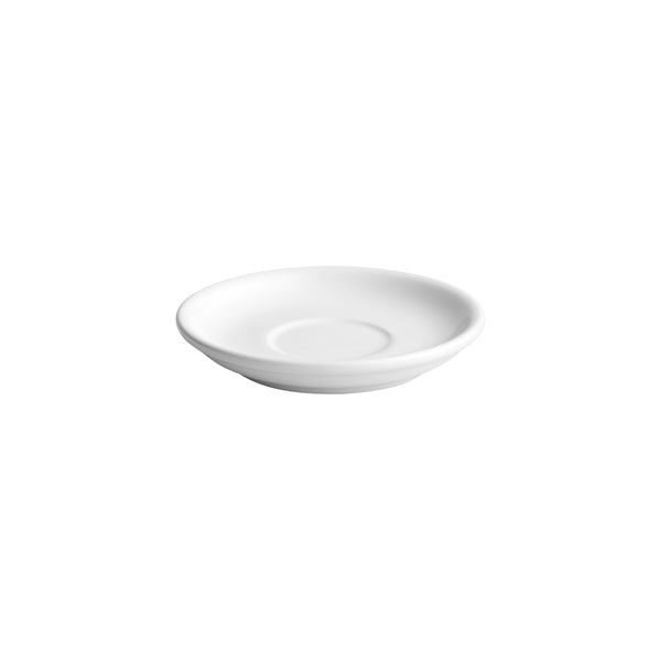 72.976080 Lusso White Espresso Saucer 115mm Globe Importers Adelaide Hospitality Supplies