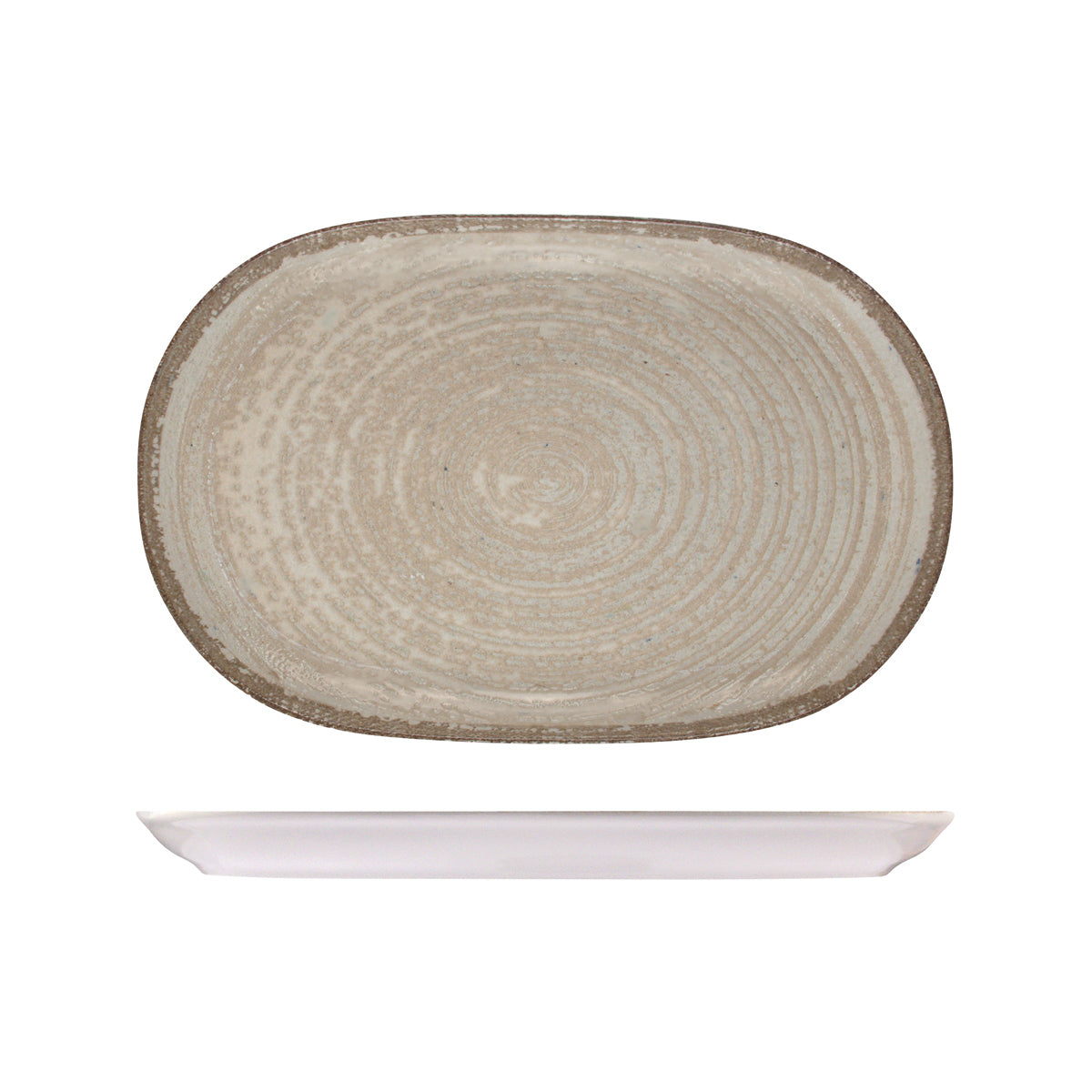 72.98810666 ID Fine Mocha Oval Coupe Platter 330x210mm Globe Importers Adelaide Hospitality Supplies