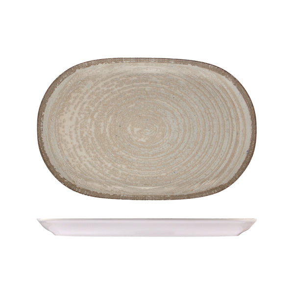 72.98810666 ID Fine Mocha Oval Coupe Platter 330x210mm Globe Importers Adelaide Hospitality Supplies