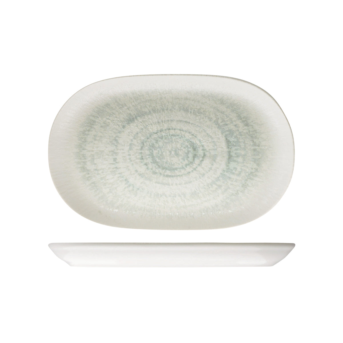 72.98820066 ID Fine Glacier Oval Coupe Platter 370x240mm Globe Importers Adelaide Hospitality Supplies