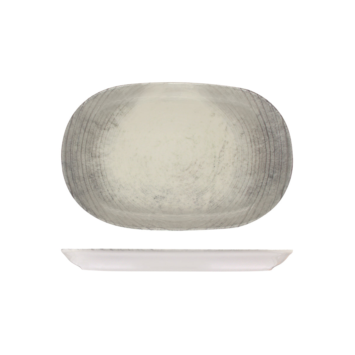98820265 ID Fine Fume Oval Coupe Platter 330x210mm Globe Importers Adelaide Hospitality Supplies