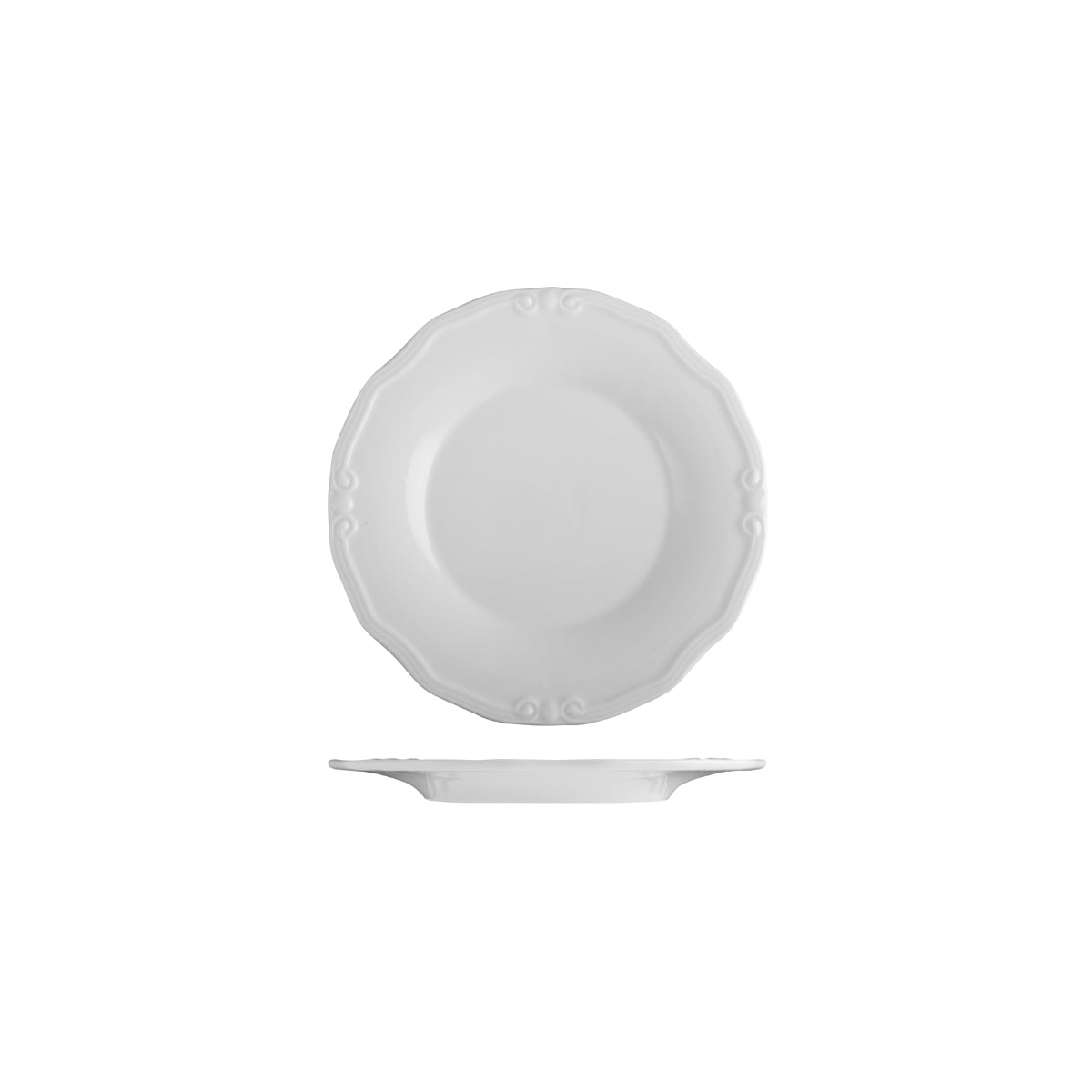 72.98830020 ID Fine Tiffany Round Scalloped Plate 200mm Globe Importers Adelaide Hospitality Supplies