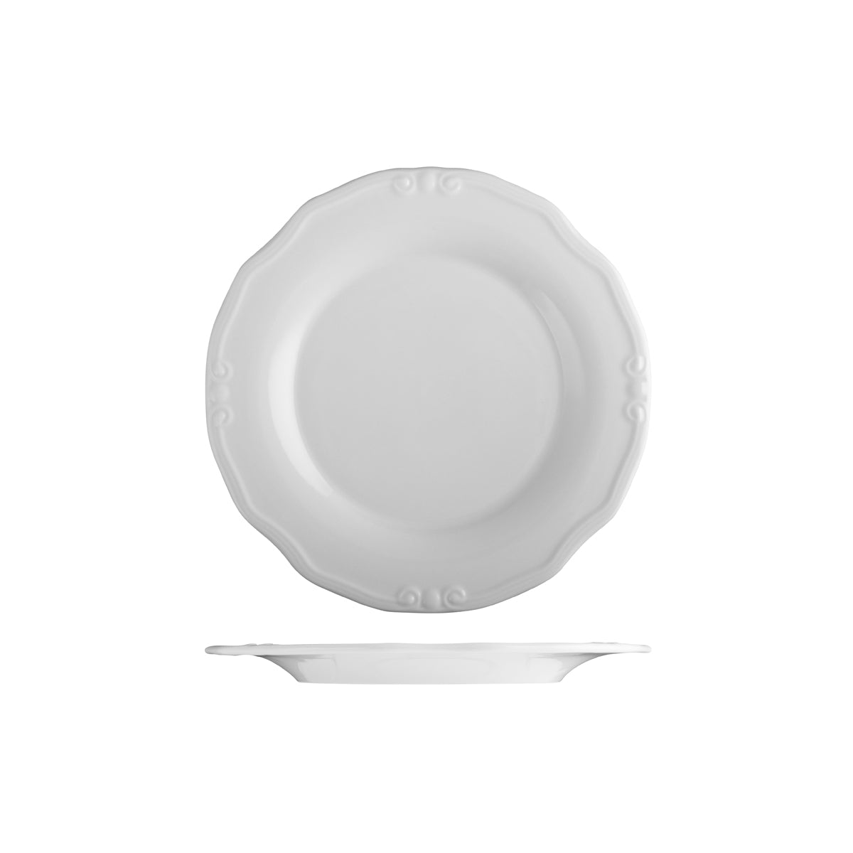 72.98830025 ID Fine Tiffany Round Scalloped Plate 250mm Globe Importers Adelaide Hospitality Supplies