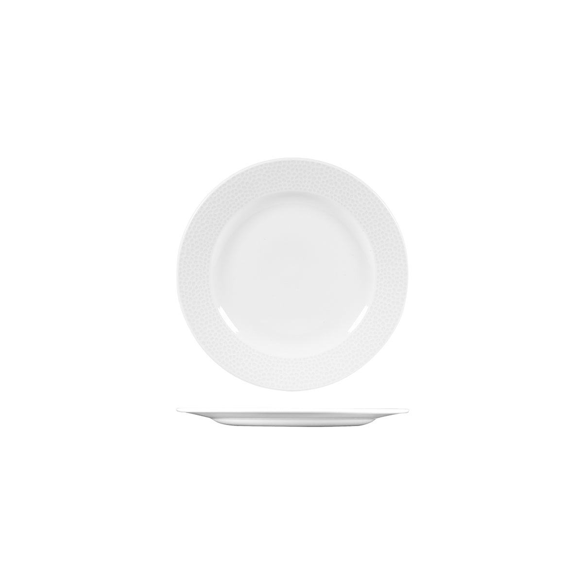 '72.9932408 Churchill Isla White Round Wide Rim Plate 210mm Globe Importers Adelaide Hospitality Supplies
