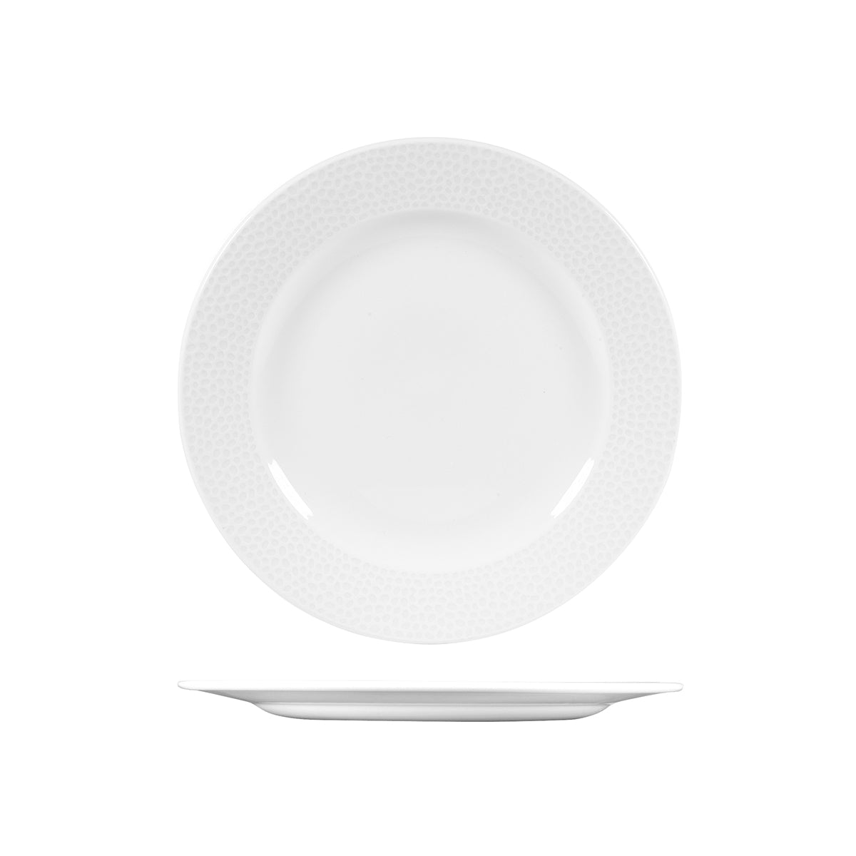 '72.9932409 Churchill Isla White Round Wide Rim Plate 230mm Globe Importers Adelaide Hospitality Supplies