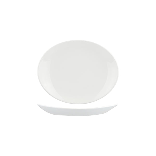 72.9934120 Churchill Orbit Oval Coupe Plate 197x160mm Globe Importers Adelaide Hospitality Supplies
