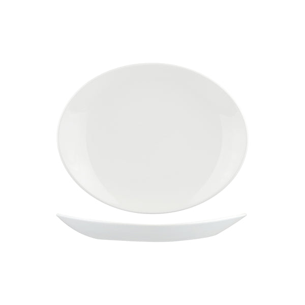72.9934127 Churchill Orbit Oval Coupe Plate 270x229mm Globe Importers Adelaide Hospitality Supplies