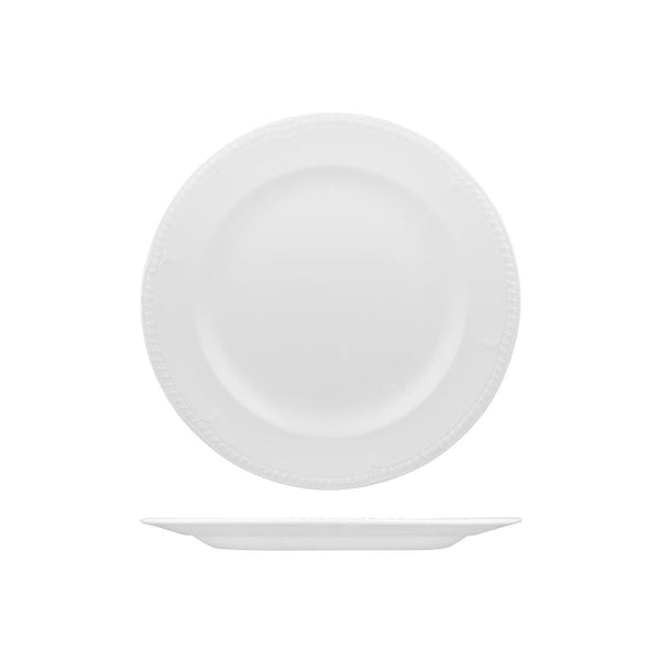 72.9937125 Churchill Buckingham White Round Plate Wide Rim 254mm Globe Importers Adelaide Hospitality Supplies