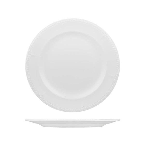 72.9937128 Churchill Buckingham White Round Plate Wide Rim 280mm Globe Importers Adelaide Hospitality Supplies