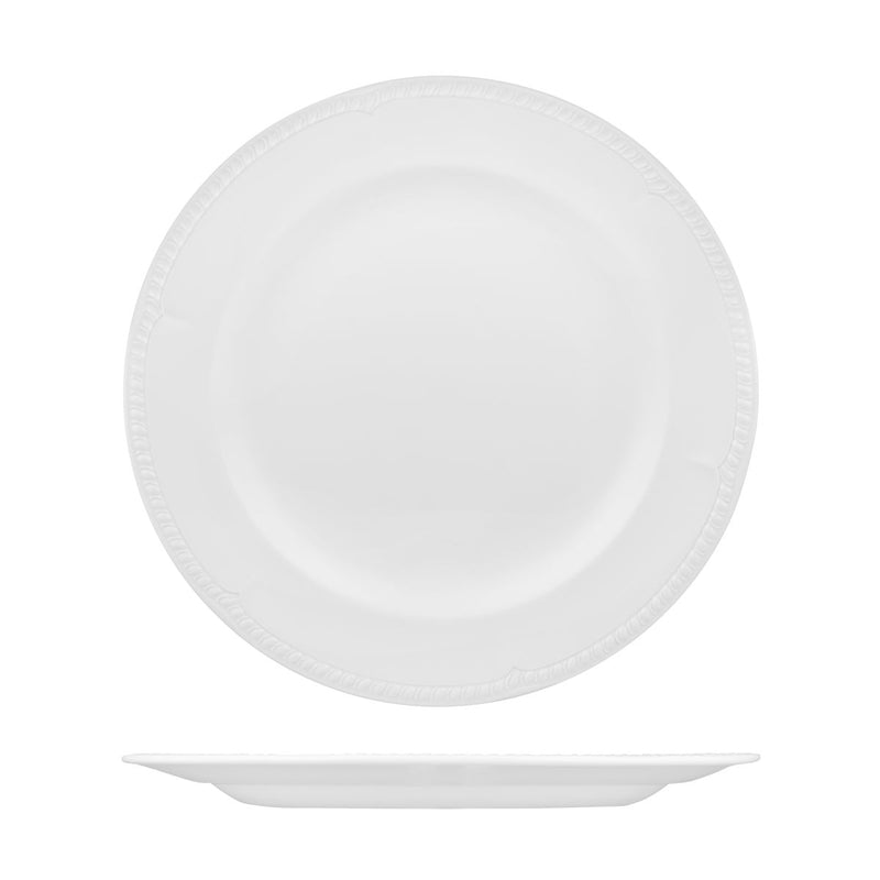 72.9937130 Churchill Buckingham White Round Plate Wide Rim 305mm Globe Importers Adelaide Hospitality Supplies