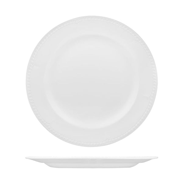 72.9937130 Churchill Buckingham White Round Plate Wide Rim 305mm Globe Importers Adelaide Hospitality Supplies