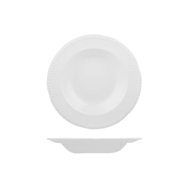 72.9937223 Churchill Buckingham White Round Bowl Wide Rim 230mm / 330ml Globe Importers Adelaide Hospitality Supplies