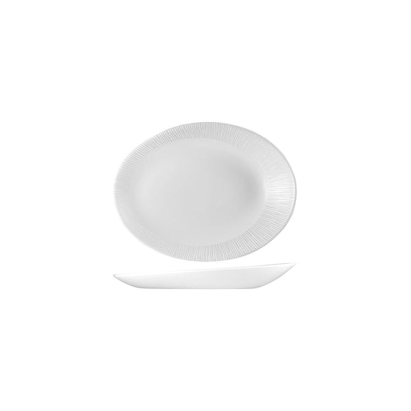 72.9946119 Churchill Bamboo Orb Oval Coupe Plate 195x150x25mm Globe Importers Adelaide Hospitality Supplies