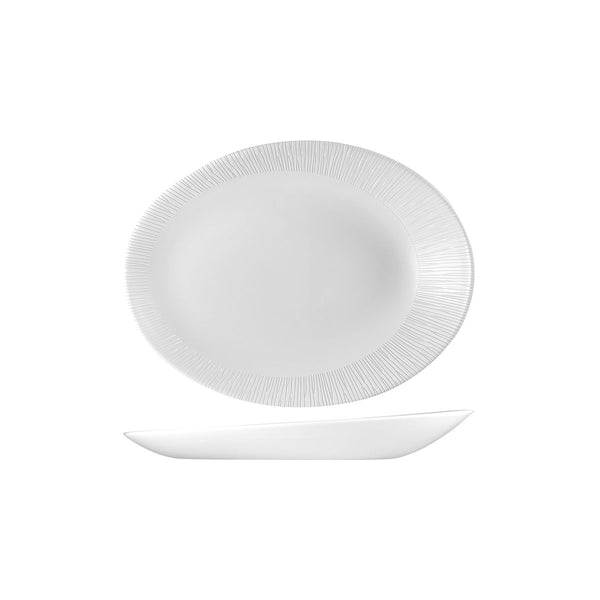 72.9946125 Churchill Bamboo Orb Oval Coupe Plate 250x194x32mm Globe Importers Adelaide Hospitality Supplies