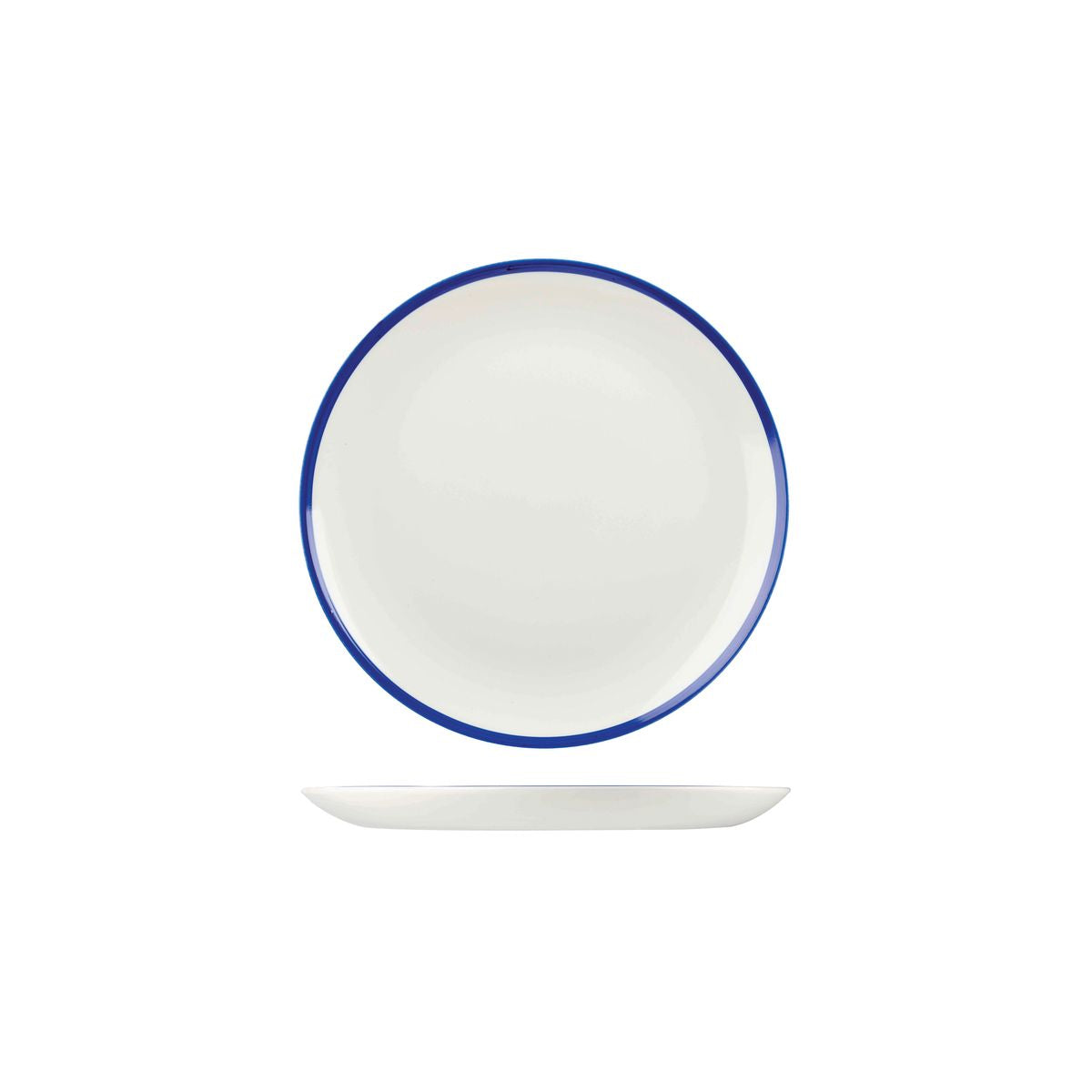 72.9955116 Churchill Retro Blue Round Coupe Plate 165mm Globe Importers Adelaide Hospitality Supplies