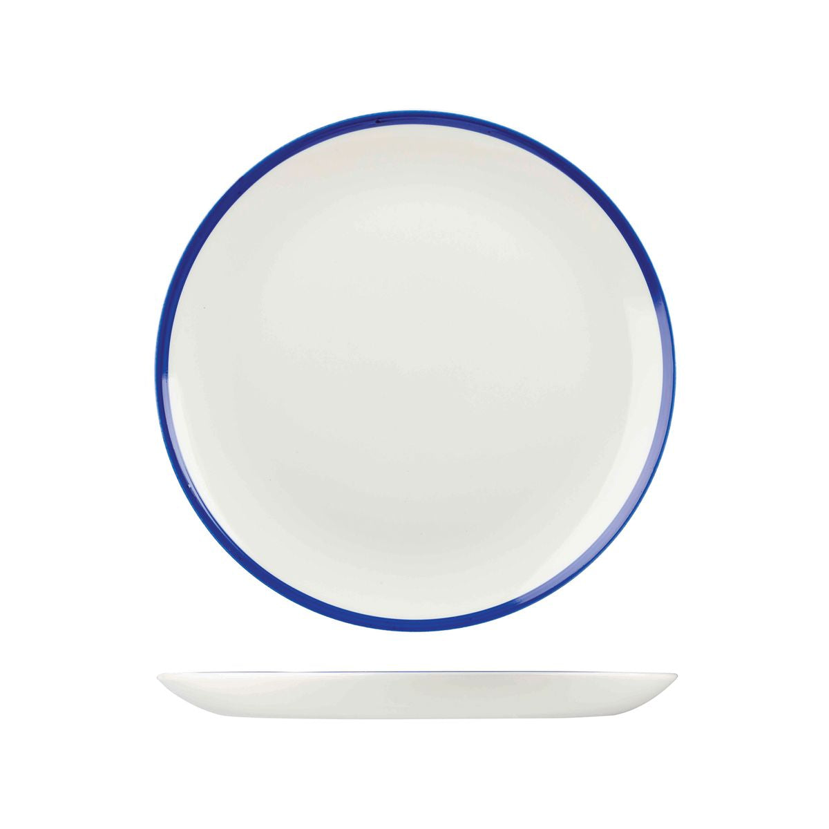 72.9955126 Churchill Retro Blue Round Coupe Plate 260mm Globe Importers Adelaide Hospitality Supplies