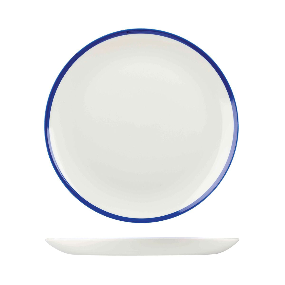 72.9955129 Churchill Retro Blue Round Coupe Plate 288mm Globe Importers Adelaide Hospitality Supplies