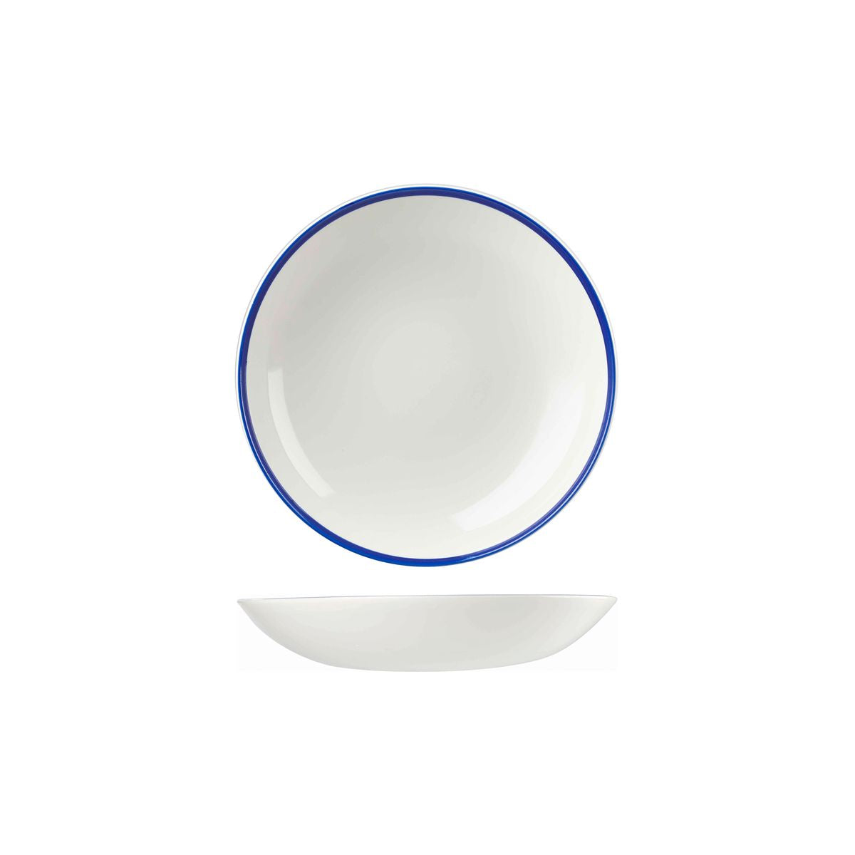 72.9955218 Churchill Retro Blue Round Coupe Bowl 182mm / 426ml Globe Importers Adelaide Hospitality Supplies