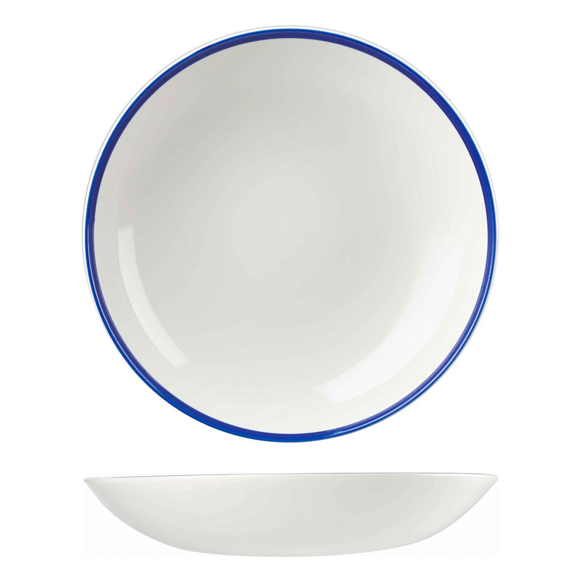 72.9955231 Churchill Retro Blue Round Coupe Bowl 310mm / 2400ml Globe Importers Adelaide Hospitality Supplies