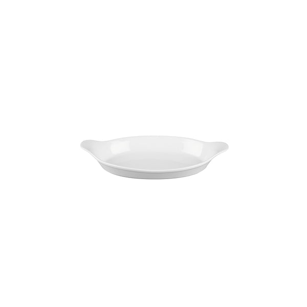 72.9961006 Churchill Cookware White Oval Gratin 232x125mm / 380ml Globe Importers Adelaide Hospitality Supplies