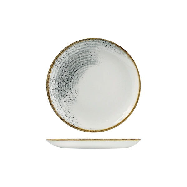72.9973122.J Churchill Studio Prints Accents Jasper Grey Round Coupe Plate 217mm  Globe Importers Adelaide Hospitality Supplies